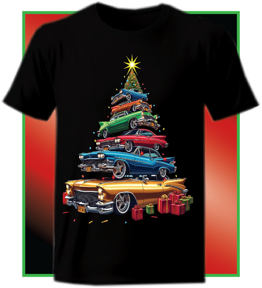 STACKED CAR CHRISTMAS TREE